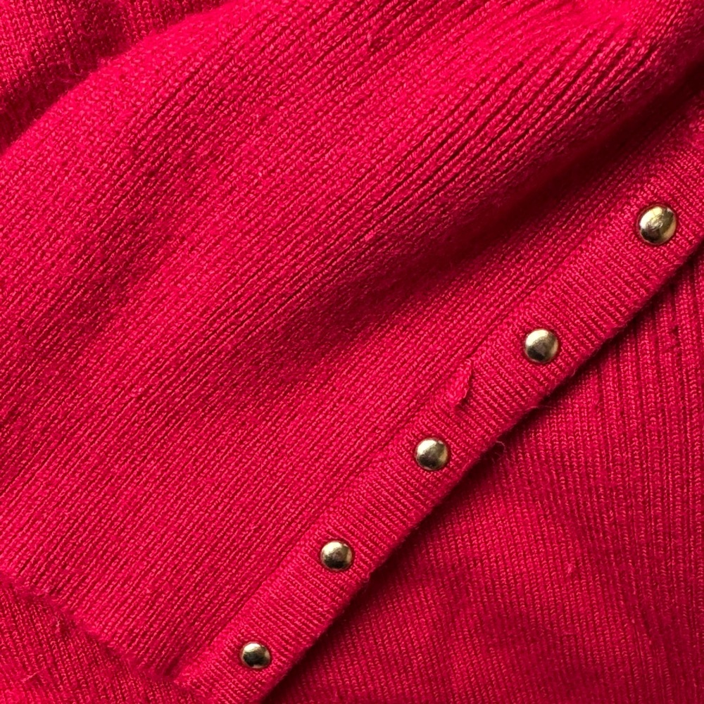 JM Collection Bold Red Knit Top - Picture 3 of 3
